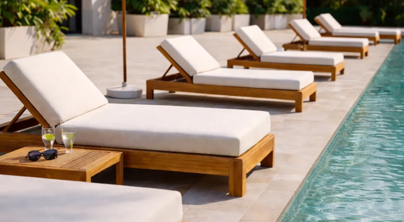 Coussins bain de soleil professionnels sur-mesure : confort, durabilité et image haut de gamme