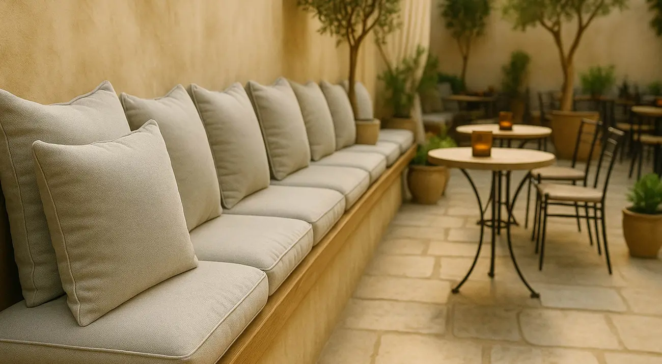 Coussins banquettes extérieurs ignifugés : sécurité et confort pour les professionnels