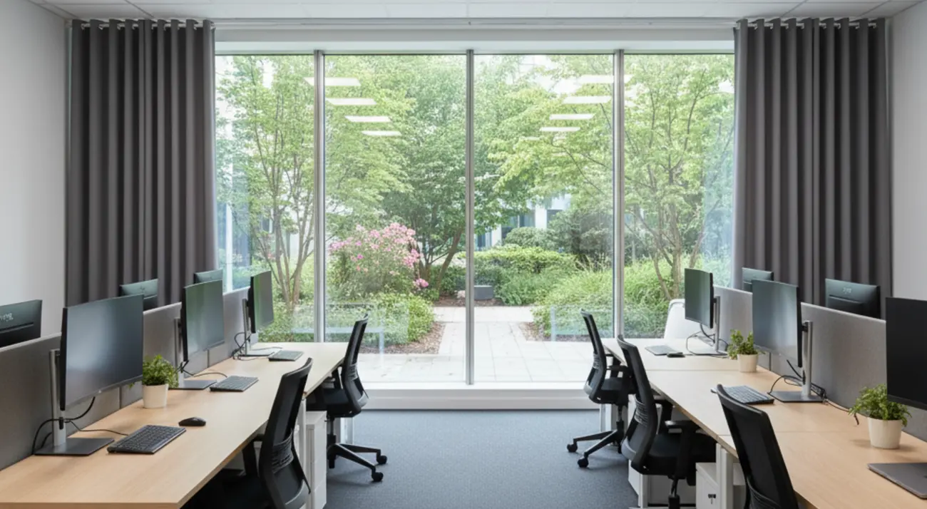 Rideau acoustique uni non feu M1 : la solution professionnelle pour réduire la réverbération et sécuriser vos espaces