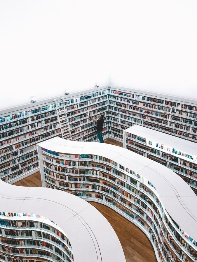 rideaux et stores pour bibliothèque