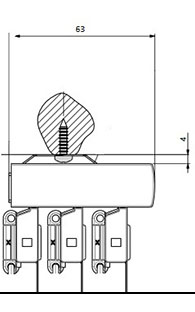 Encombrement horizontal 3 rails panneau japonais