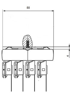 Encombrement horizontal 4 panneaux japonais