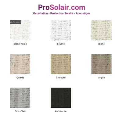  Plaquette Echantillons  Tissu Screen Soltis Anti Chaleur    