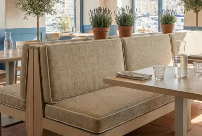  Coussin Banquette Intérieur Aspect Toile de Jute Non feu M1 Nouveau 